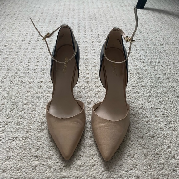 Nine West pumps ankle strap nude black gold - Picture 2 of 5